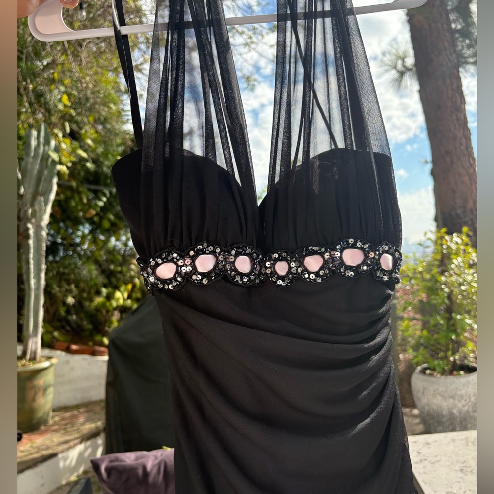 Cache Black Dress with Pink Accents - Picture 7 of 7